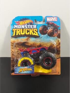 New SPIDER-MAN - Hot Wheels 1:64 STUNT STORM Monster Truck DIE CAST Car 2018